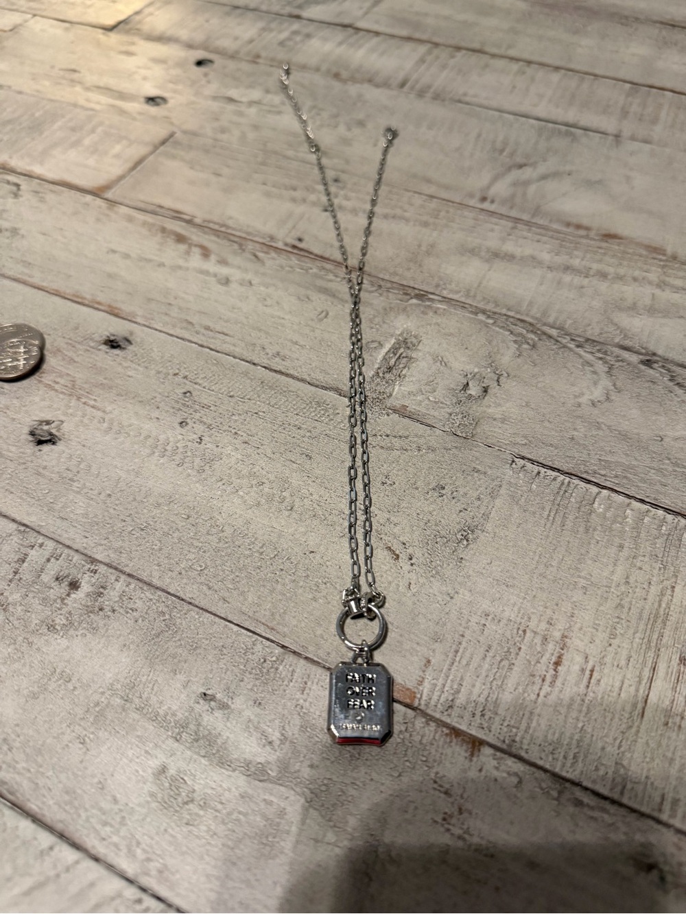 Silver Nickel free  Women’s Pendant Necklace with Inspirational Tag